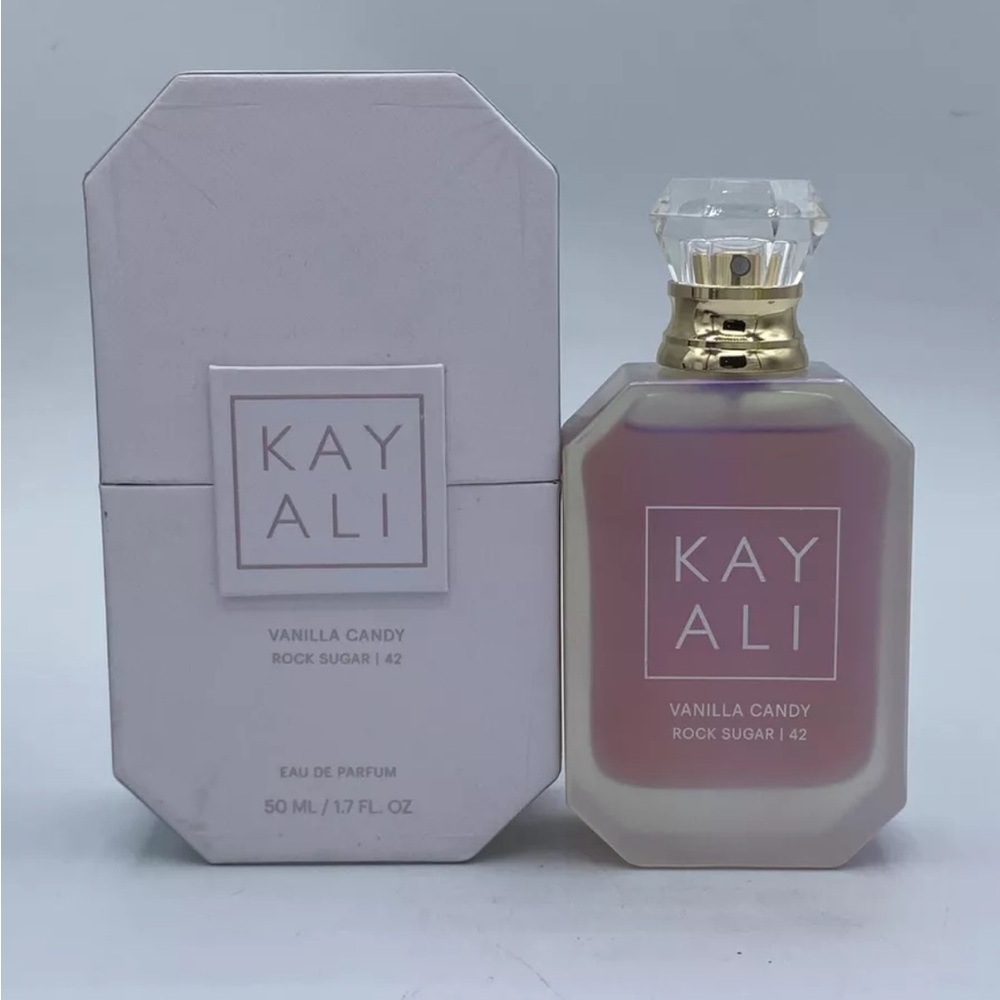 Huda Beauty Kayali Vanilla Candy Rock Sugar 42 1.7 Fl oz. 50 Ml. About 95% Full.